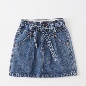 Belted Denim Mini Skirt